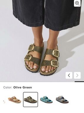 Birkenstock Big Buckle Arizona. Regular Width. Oiled Leather Jade. Authentic NWT